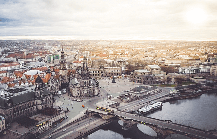 Blick auf die Dächer Dresdens 