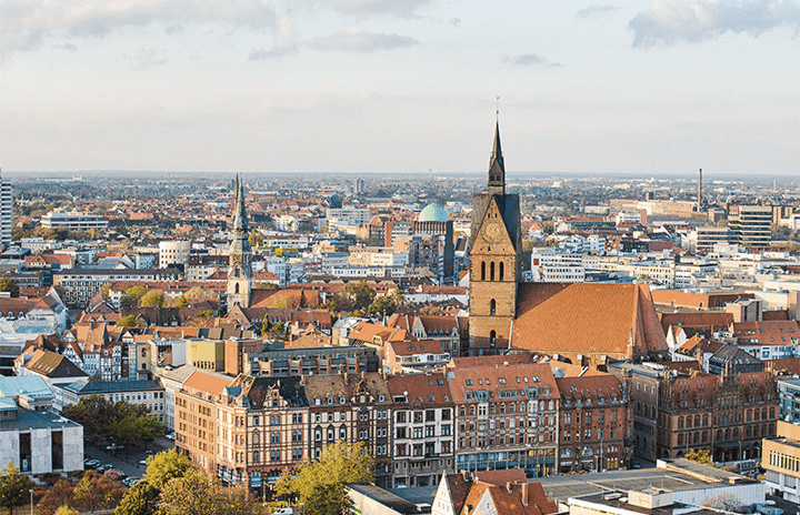 Blick auf die Dächer von Hannover