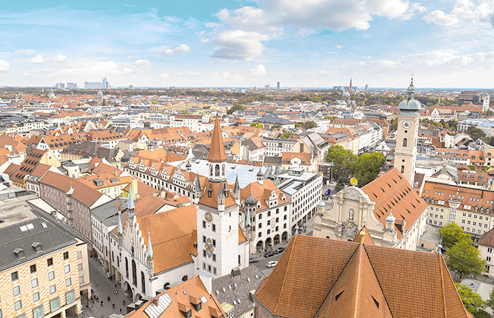 Blick auf die Dächer von München