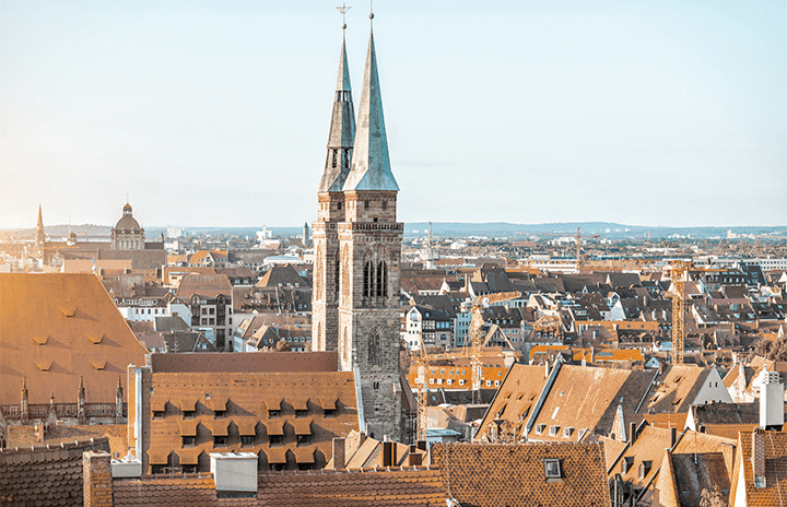Blick auf die Dächer der Nürnberger Altstadt
