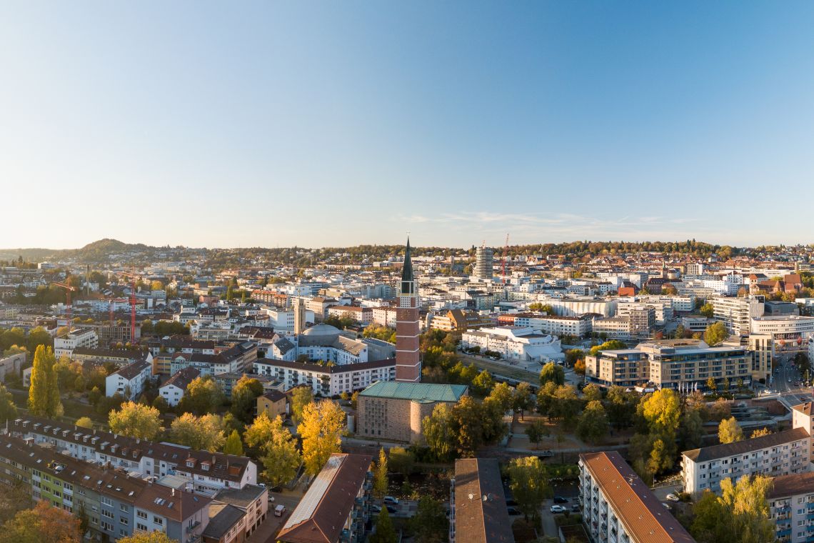 Blick auf die Dächer von Pforzheim