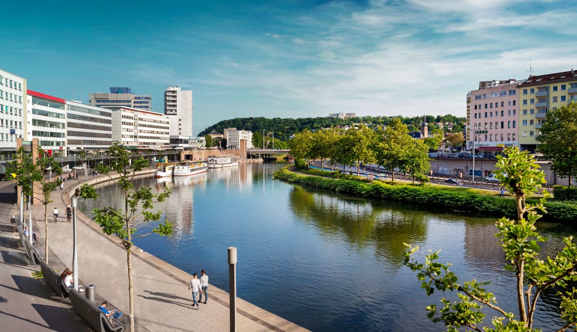 Blick auf die Saar in Saarbrücken