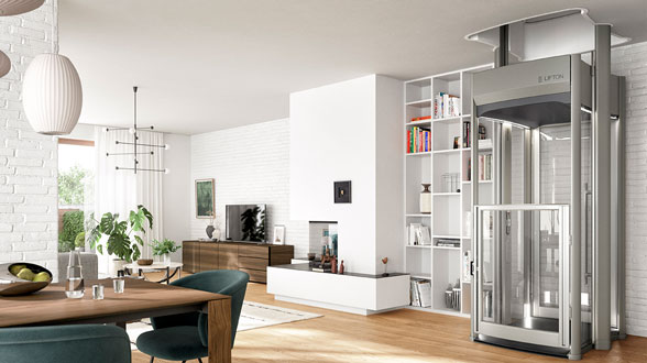 Lifteinbau in einem großen, hellen und modernen Wohnzimmer